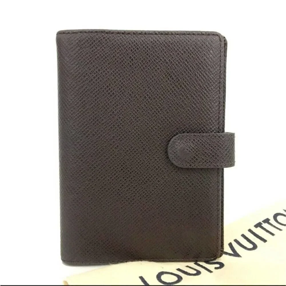 Authentic Louis Vuitton Taiga Agenda PM Leather Notebook Cover /R2932
